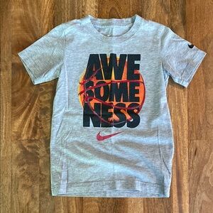 Nike Gray and Orange Short Sleeve Tee